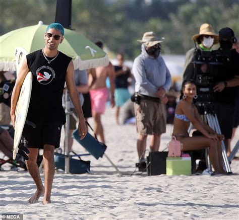 Camila Mendes wears a floral thong bikini on the set of Strangers